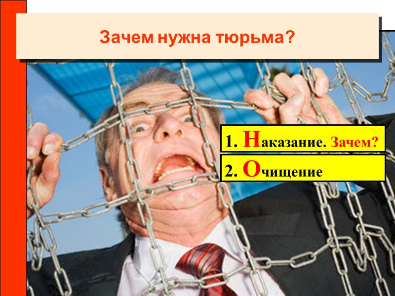 1. Наказание. Зачем? 2. Очищение Зачем нужна тюрьма?